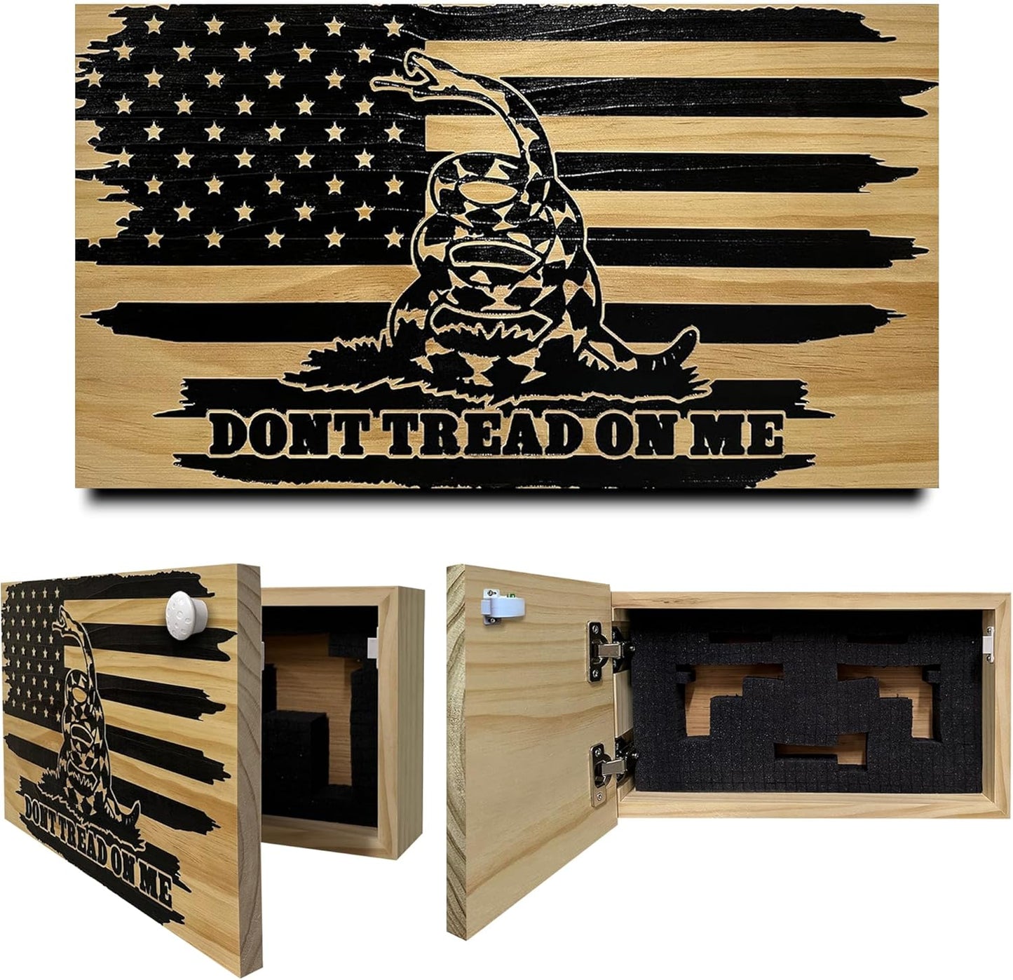 Bellewood Designs - Dont Tread On Me Secure Wall-Mounted Gun Cabinet (Distressed)