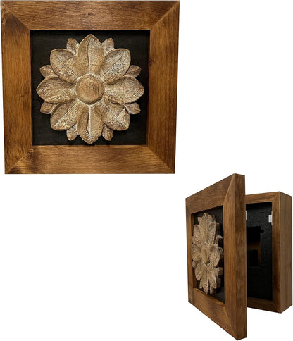 Bellewood Designs - Hidden Gun Cabinet Wall Decor Distressed Flower (Black)