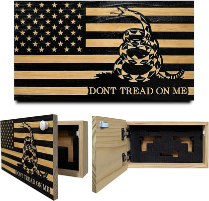 Bellewood Designs - Dont Tread On Me Secure Wall-Mounted Gun Cabinet (Stripes)