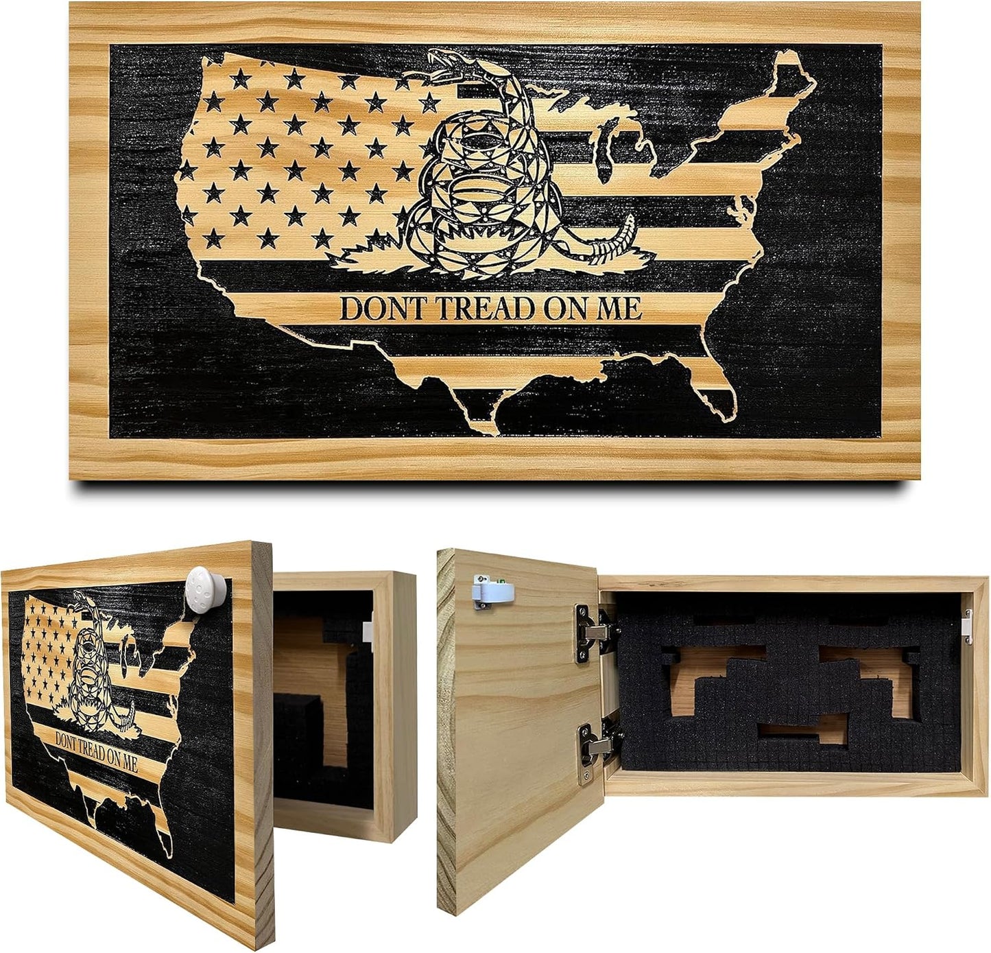 Bellewood Designs - Dont Tread On Me Secure Wall-Mounted Gun Cabinet (Union)
