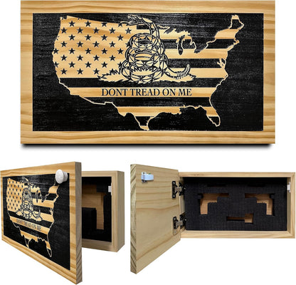 Bellewood Designs - Dont Tread On Me Secure Wall-Mounted Gun Cabinet (Union)