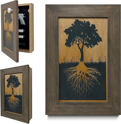 Bellewood Designs - Hidden Gun Storage Tree Roots Silhouette Concealment Shelf