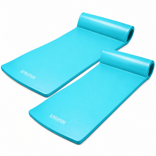 TRC Recreation Sunsation 70 Inch Foam Raft Lounger Pool Float, Teal (2 Pack)