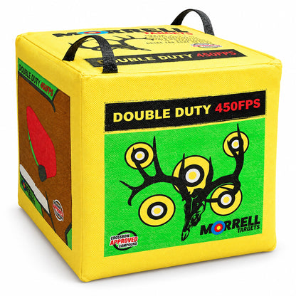 Morrell Double Duty 450 FPS 4 Sided Cube Field Point Archery Bag Target, Yellow