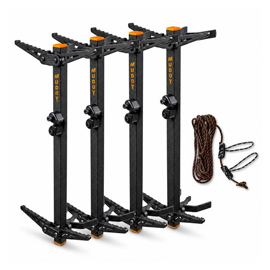 Muddy Outdoors Peg-Pack Series Pro Climbing Stick w/Rope Cam Attachment (4 Pack)