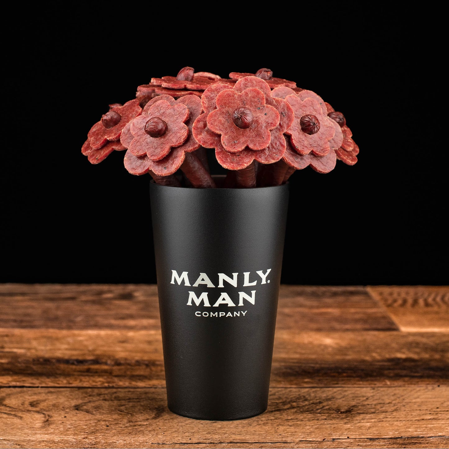 Manly Man Co. Beef Jerky Flower Bouquet - Black Steel Edition - Angler's Pro Tackle & Outdoors