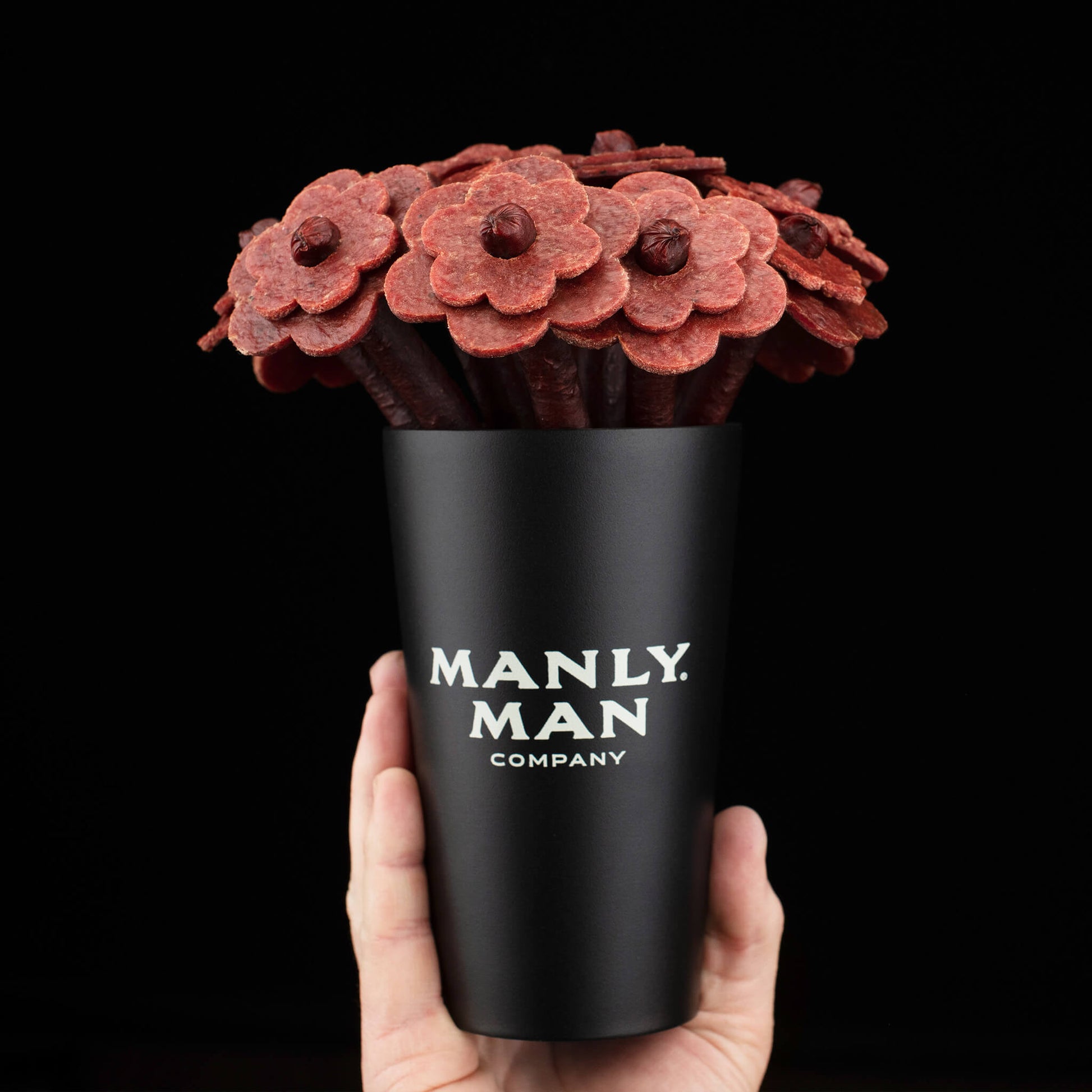 Manly Man Co. Beef Jerky Flower Bouquet - Black Steel Edition - Angler's Pro Tackle & Outdoors