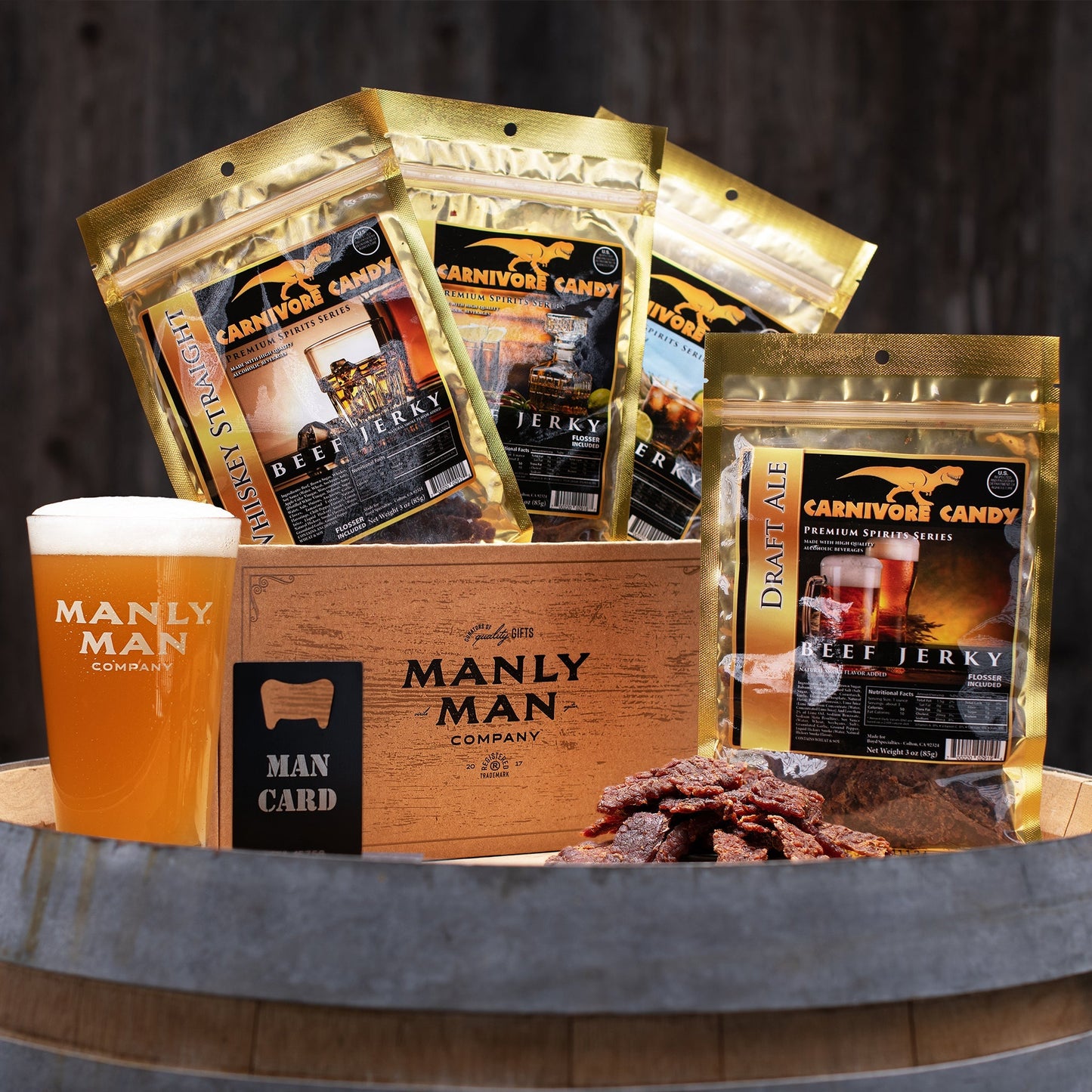 Manly Man Co. Booze Infused Jerky Gift Box - Angler's Pro Tackle & Outdoors