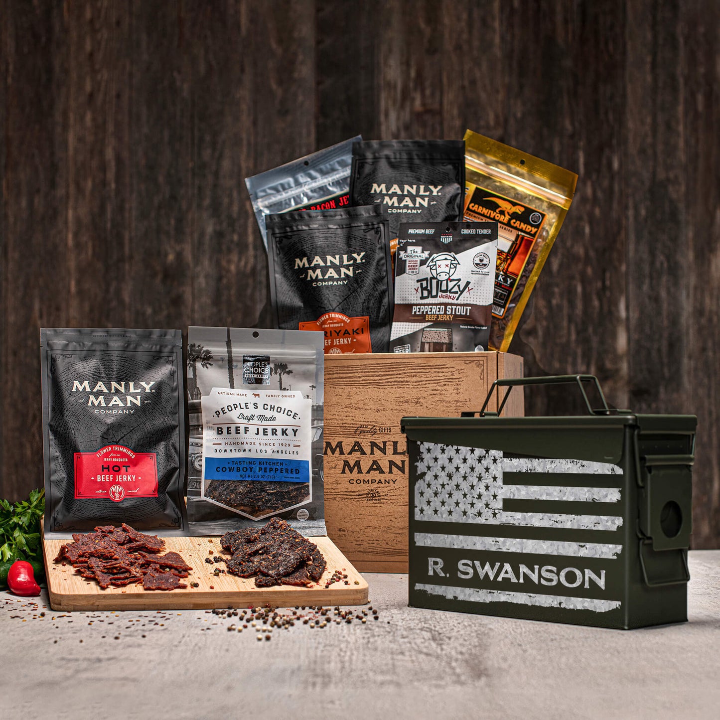 Manly Man Co. The Best Jerky Ammo Can Gift Basket - Angler's Pro Tackle & Outdoors