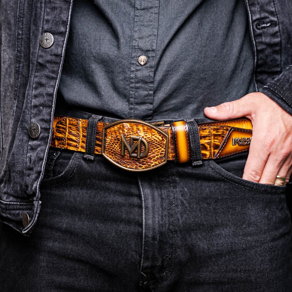 Marco Di Milano Montana Belt Mustard Brown - Angler's Pro Tackle & Outdoors
