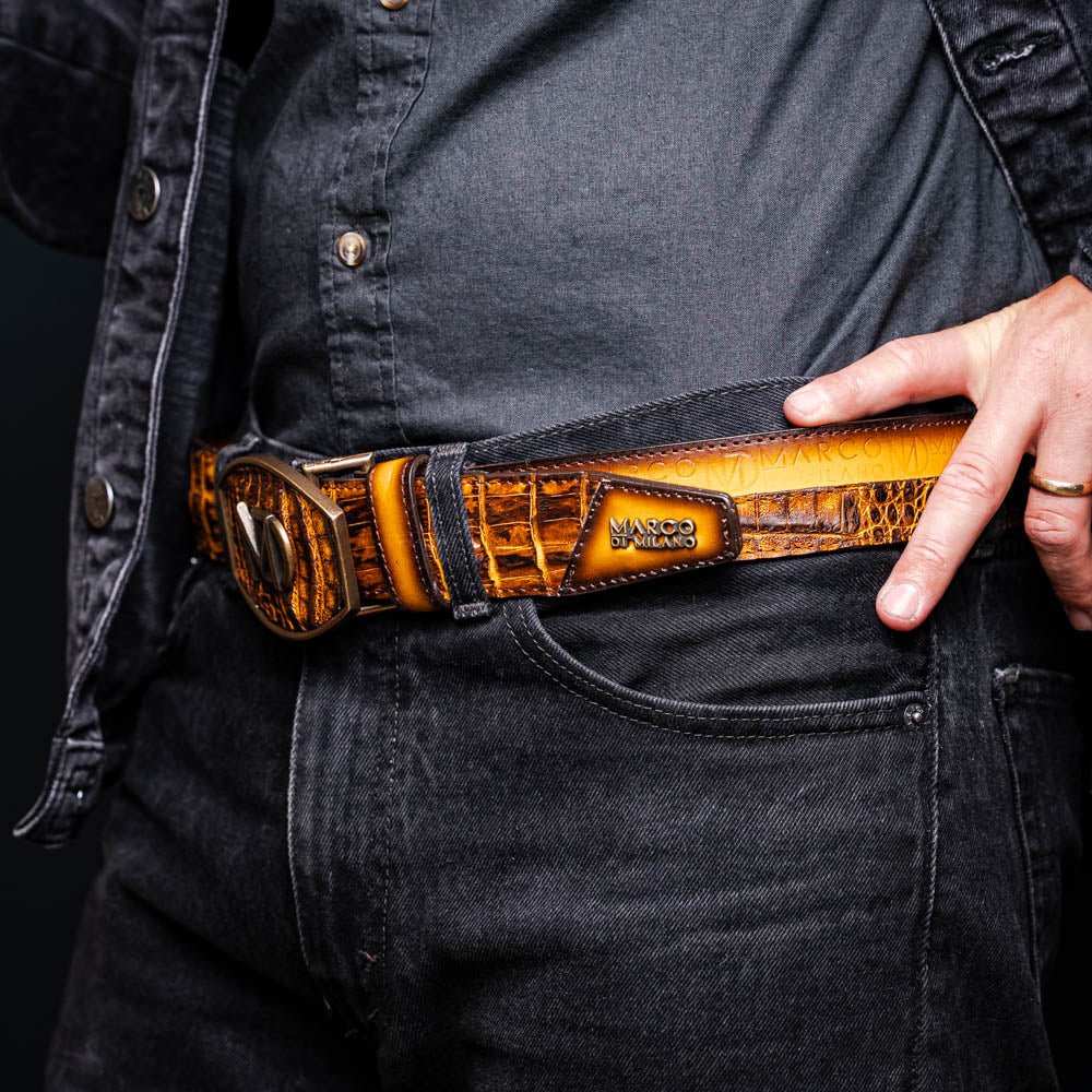 Marco Di Milano Texas Belt Mustard Brown - Angler's Pro Tackle & Outdoors