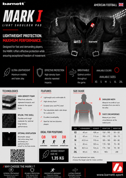Barnett MARK I Football shoulder pad pro