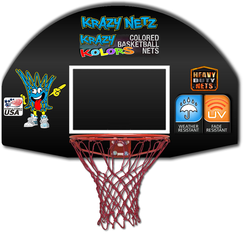 Krazy Netz Heavy Duty Maroon Crimson Red Basketball Rim Net