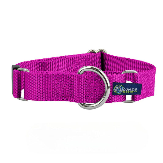 2 Hounds Design 5/8″ and 1″ Raspberry Nylon Martingale Dog Collar