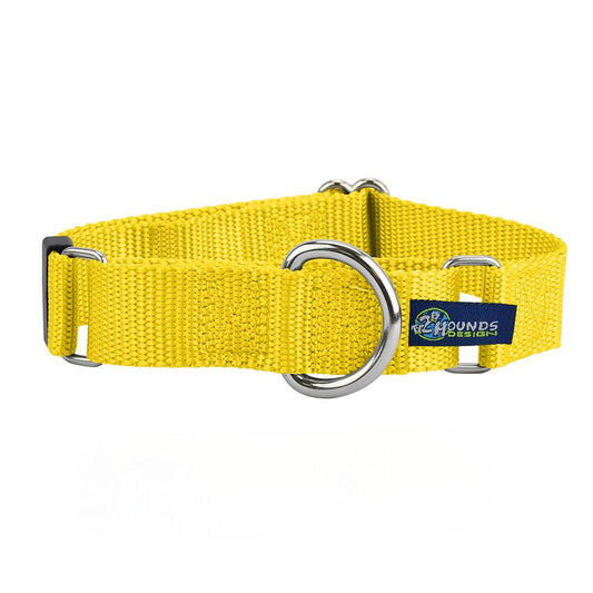 2 Hounds Design 5/8″ and 1″ Yellow Nylon Martingale Dog Collar