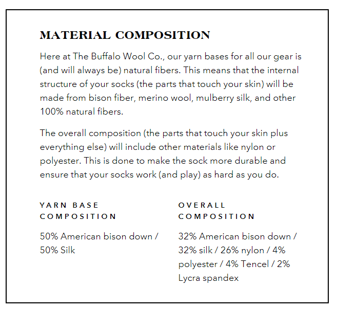 The Buffalo Wool Co. Pro Gear Boot Socks