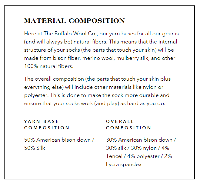 The Buffalo Wool Co. Pro Gear Crew Socks