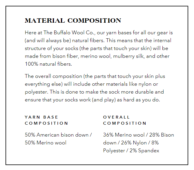 The Buffalo Wool Co. Yellowstone - Advantage Gear Crew Sock