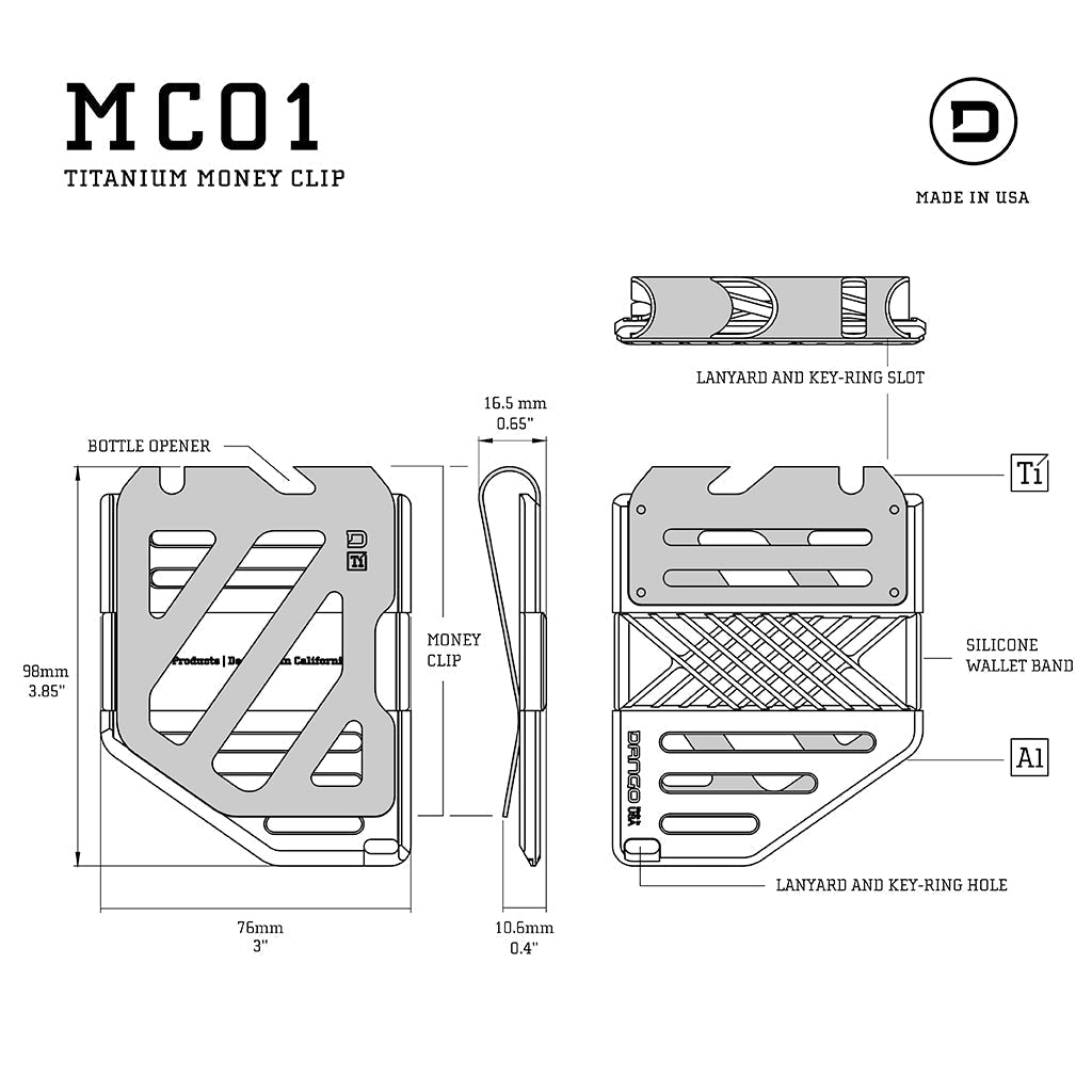 DANGO MC01 TITANIUM MONEY CLIP