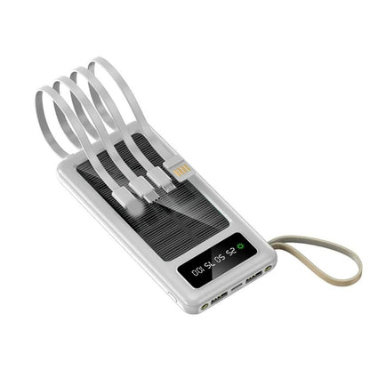 Outdoorzees Portable Solar Power Bank with Built-in Cables