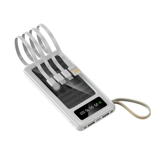 Outdoorzees Portable Solar Power Bank with Built-in Cables