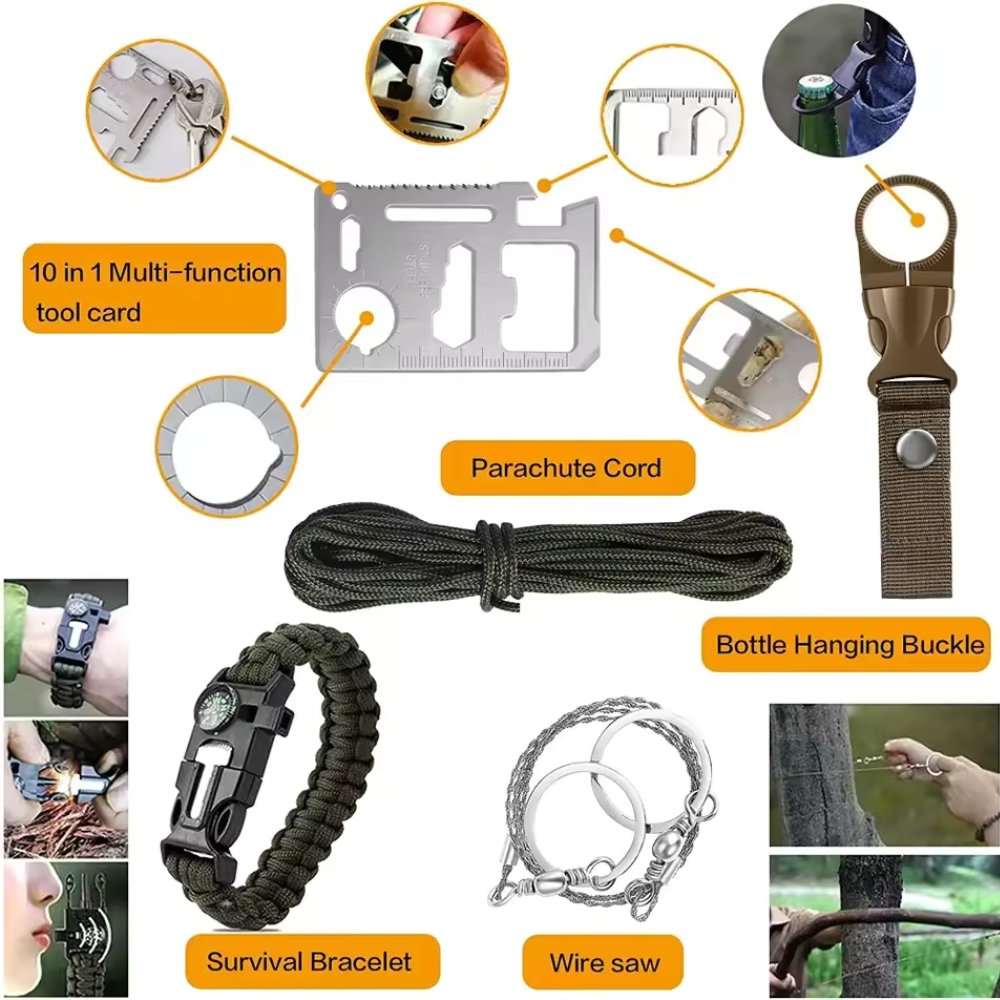 Outdoorzees 31 Pieces in 1 Bag Survival Gear and Equipment