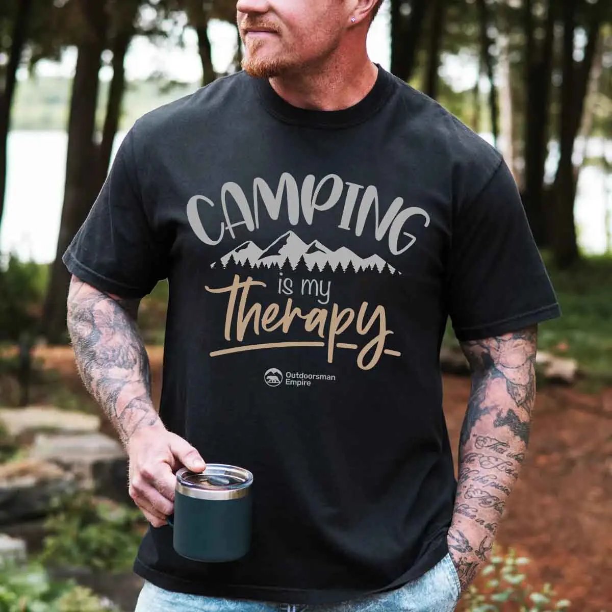 Outdoorzees Camping Is My Therapy Man T-Shirt