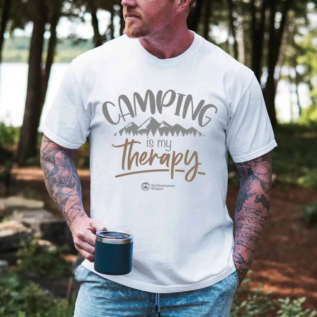 Outdoorzees Camping Is My Therapy Man T-Shirt