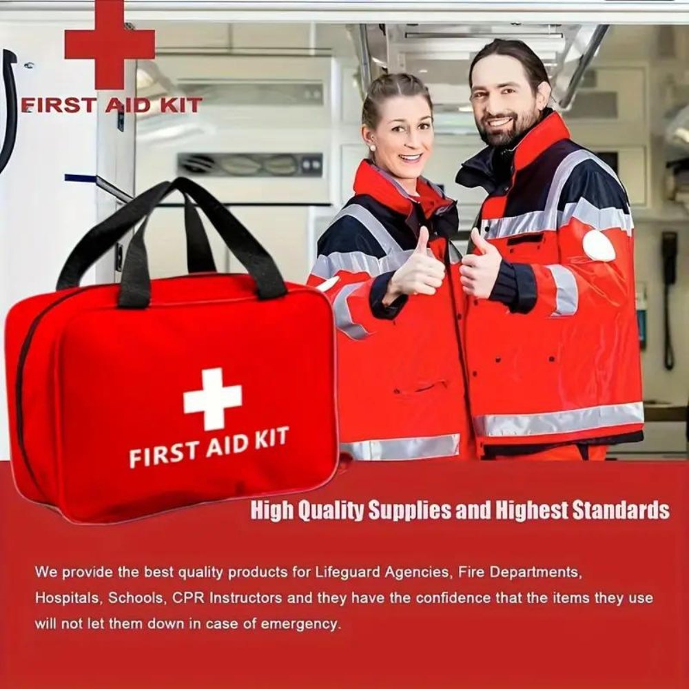 Outdoorzees 173pcs Large First Aid Kit: Portable Bag For Outdoor Hunting, Hiking, Camping And More - Including Emergency Supplies!