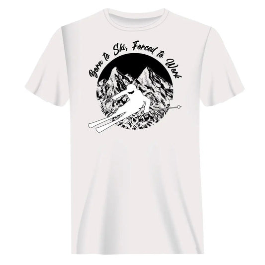 Outdoorzees Born To Ski Forced To Work Man T-Shirt