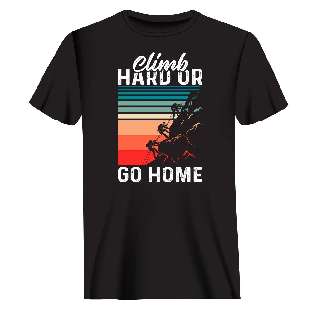 Outdoorzees Climb Hard Or Go Home Man T-Shirt