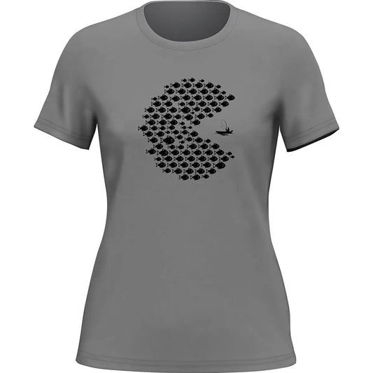 Outdoorzees Fishing Pacman Style T-Shirt for Women