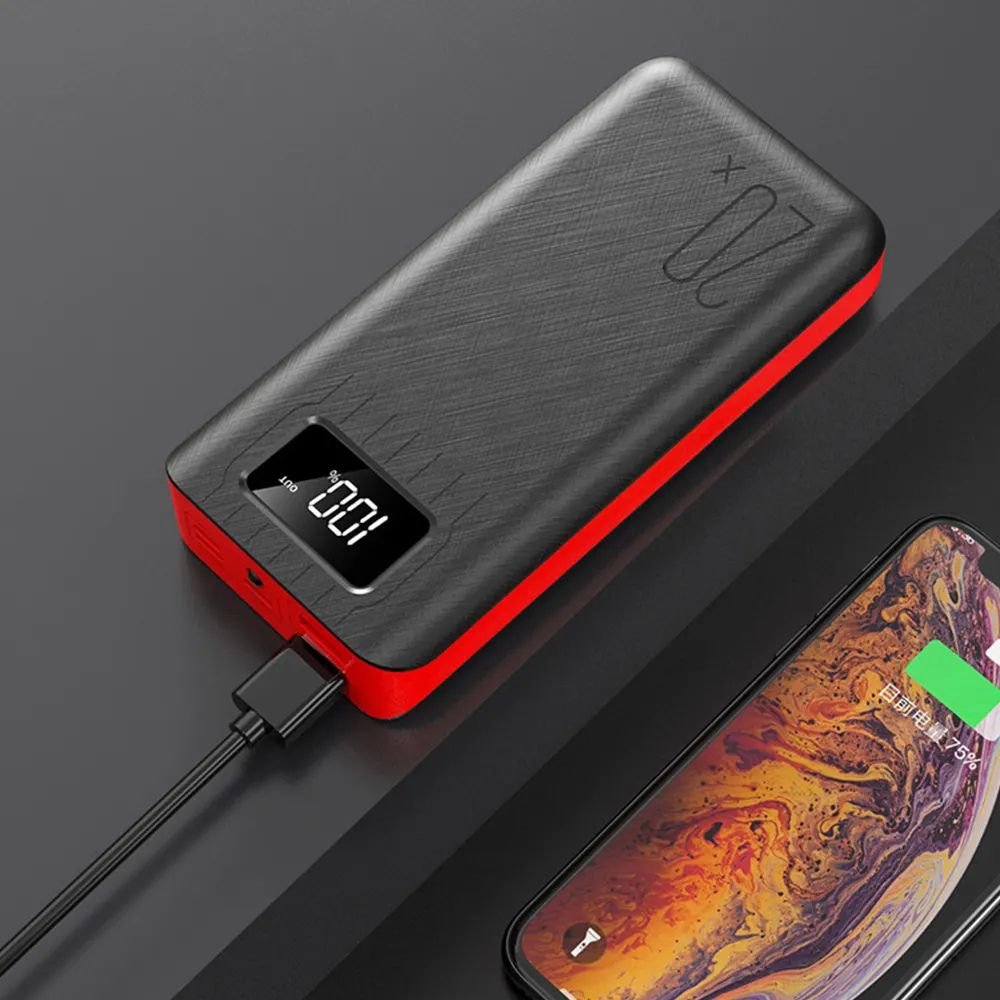 Outdoorzees 20000mAh External Battery Power Bank Dual USB With LED Flashlight