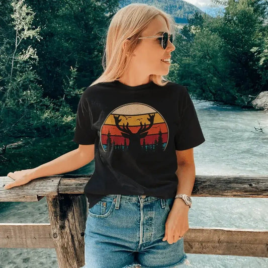 Outdoorzees Deer Color T-Shirt for Women