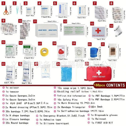 Outdoorzees 188-Piece Emergency First Aid Kit