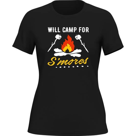 Outdoorzees Will Camp For Smores Women T-Shirt / Fitted T-Shirt