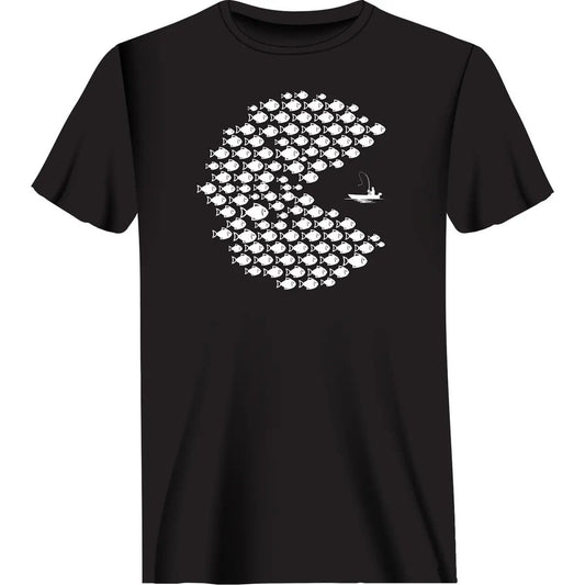 Outdoorzees Fishing Pacman Style Man T-Shirt