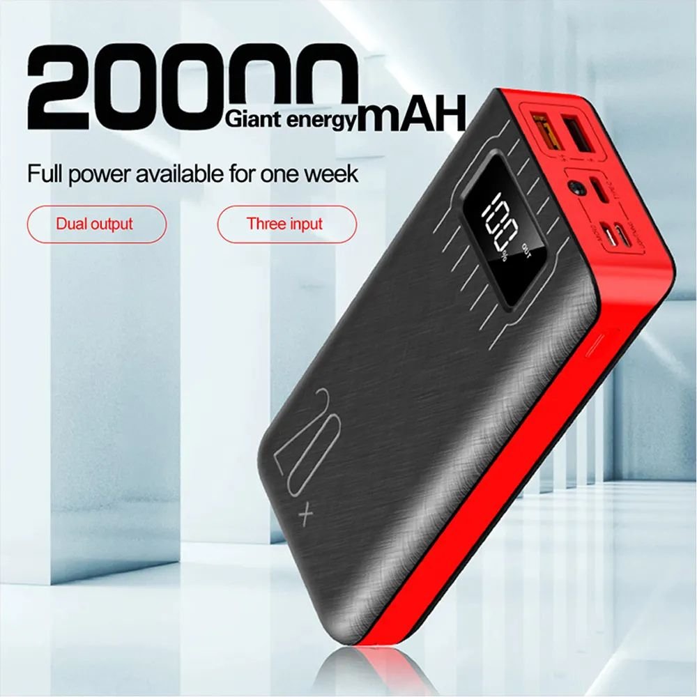 Outdoorzees 20000mAh External Battery Power Bank Dual USB With LED Flashlight