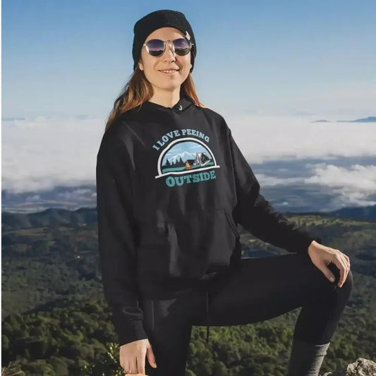 Outdoorzees I Love Peeing Outside Adult Women Fleece Hoodie