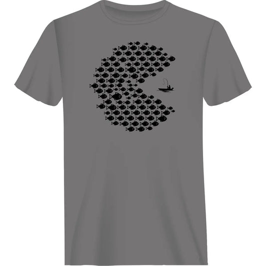 Outdoorzees Fishing Pacman Style Man T-Shirt