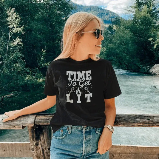 Outdoorzees Time to Get Lit Women Slim Fit T-Shirt