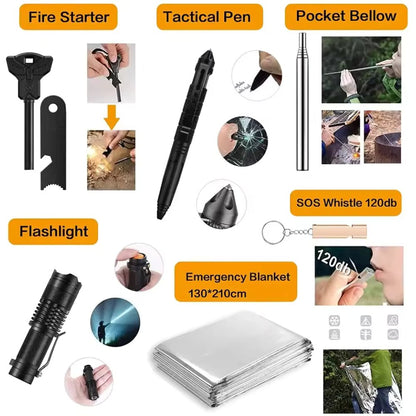 Outdoorzees 31 Pieces in 1 Bag Survival Gear and Equipment