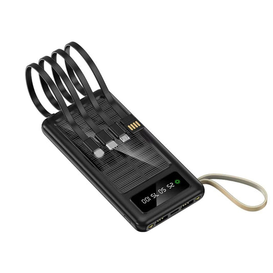 Outdoorzees Portable Solar Power Bank with Built-in Cables