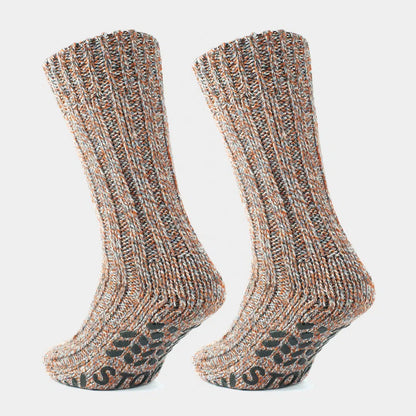 GoWith Men's Merino Crew Non-Slip Grip Cabin & Christmas Socks