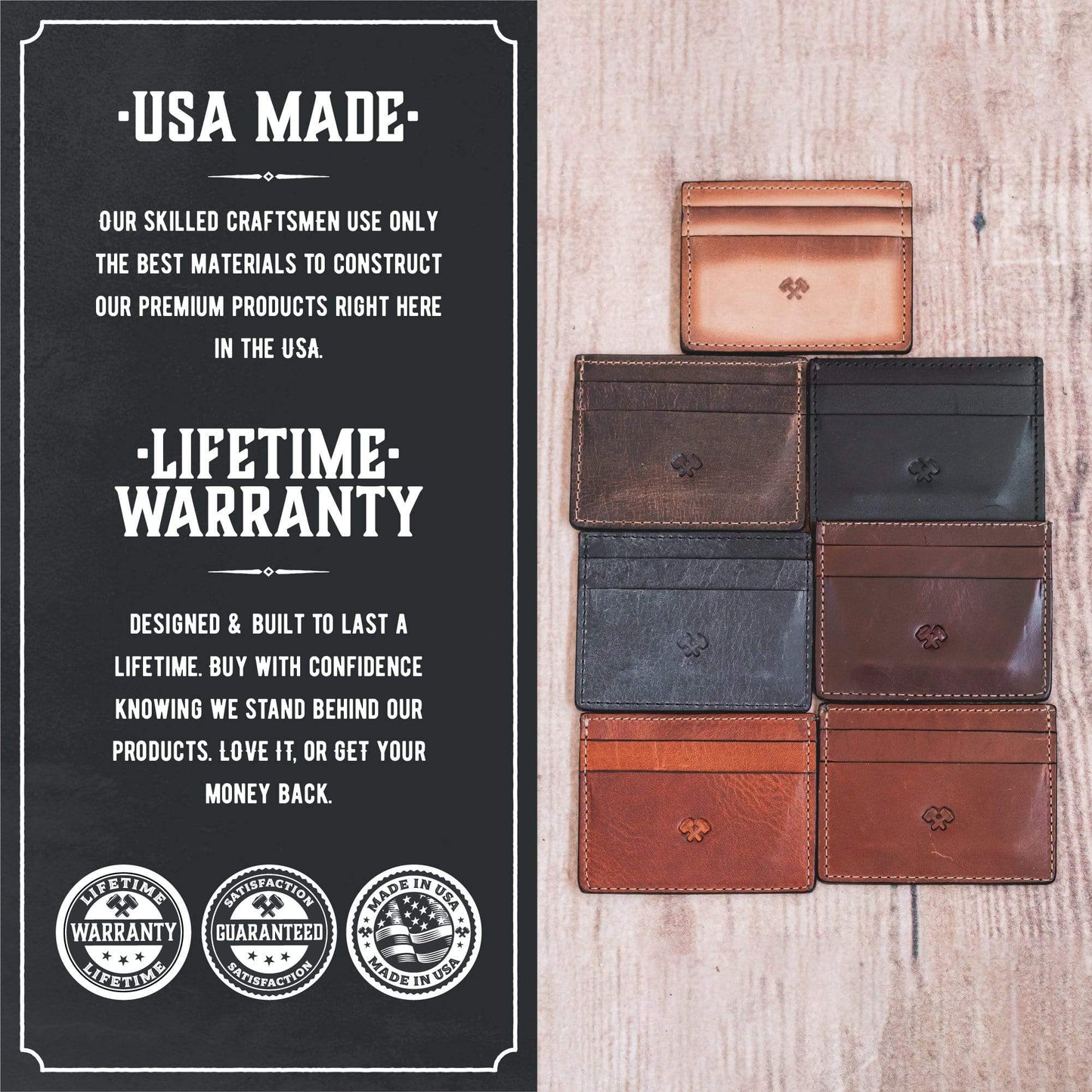 Main Street Forge - Men's Slim Front Pocket Wallet with 5 Slots