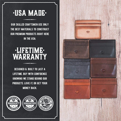 Main Street Forge - Men's Slim Front Pocket Wallet with 5 Slots