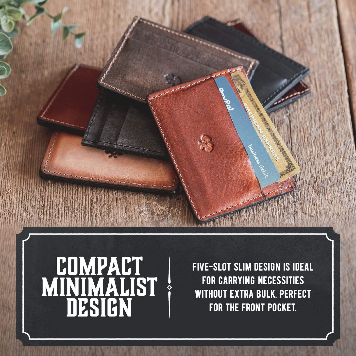 Main Street Forge - Men's Slim Front Pocket Wallet with 5 Slots