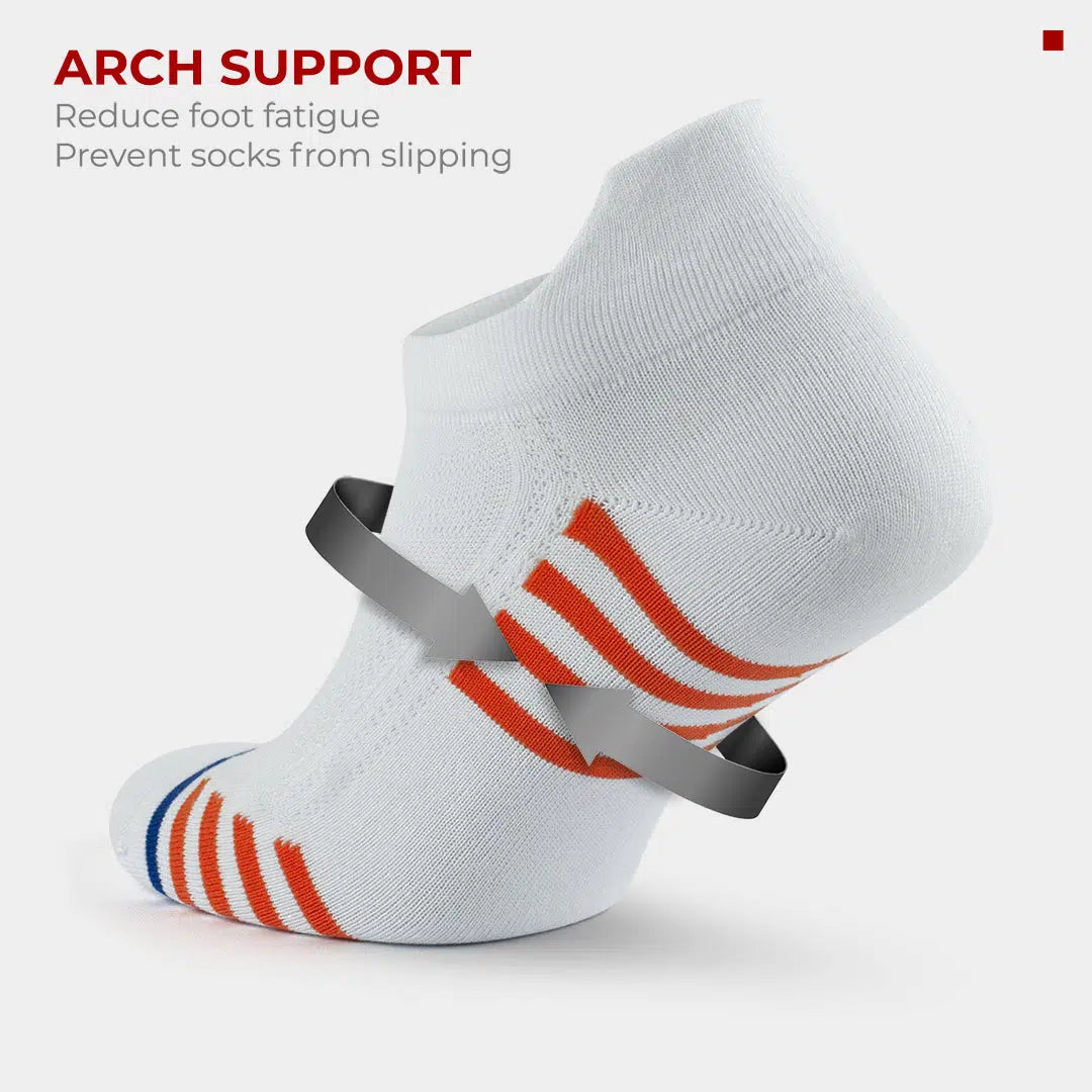 GoWith Men's Bamboo Low Cut Athletic Running & Golf Socks with Arch Support