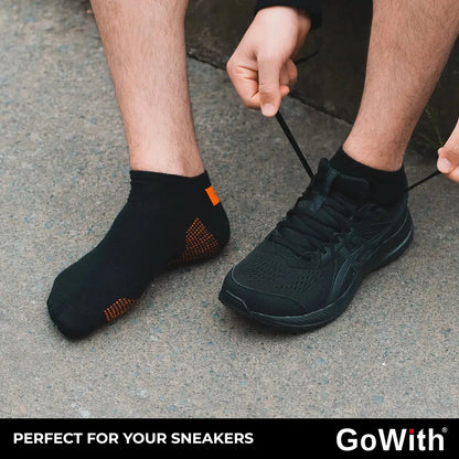 GoWith Men's Cotton Black Low-Cut Sneaker Socks