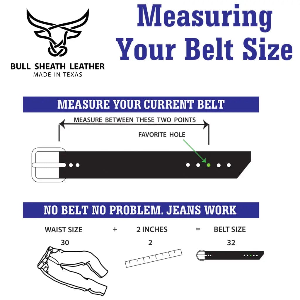 Bull Sheath Leather Men's Leather Belt - Black